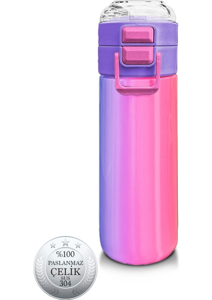 Kids Renk Geçişli Pipetli ve Direkt Içim Çelik Termos 500 ml 31868