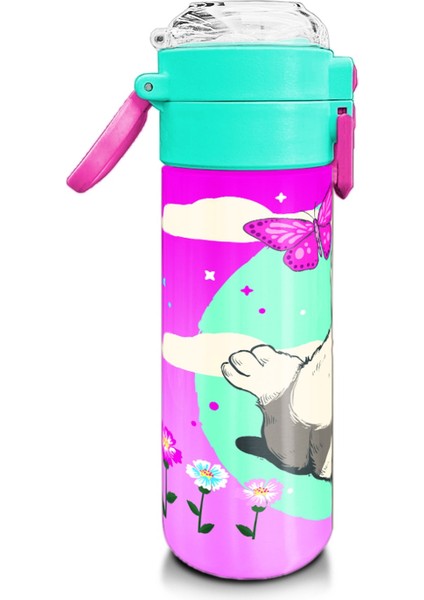 Kids Su Yeşili Pembe Kedi Desenli Pipetli ve Direkt Içim Çelik Termos 500 ml 31796 fiyatları