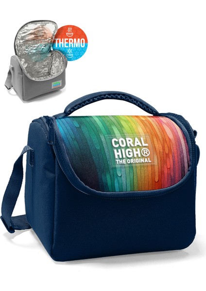 Kids Siyah Renkli Çizgili Thermo Beslenme Çantası 22790