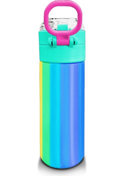 Kids Renkli Çizgili Desenli Pipetli ve Direkt Içim Çelik Termos 500 ml 31873 modelleri