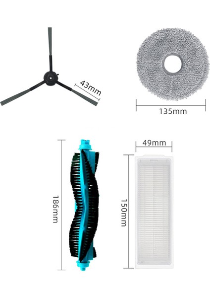 Sweeper 11090 Parçaları Için Uygundur Ana Silindir Fırça Yan Filtre Ekran Bezi Temizleme Toz Torbası (Yurt Dışından)