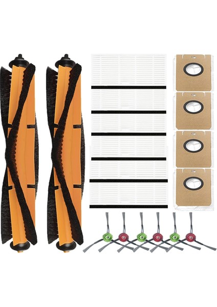 Ionvac Smartclean V4 Kendiliğinden Boşalan Robot Süpürge Için 18 Adet Yedek Parça Ana Yan Fırçalar Filtre Toz Torbaları (Yurt Dışından)