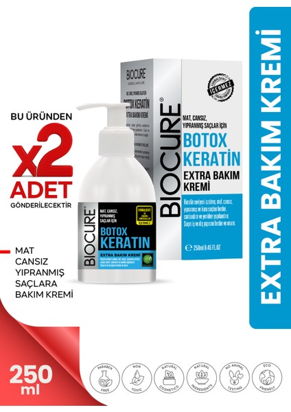 Botoks Keratin Extra Saç Bakım Kremi Hair Botox / Onarıcı, Yapılandırıcı, Dolgunlaştırıcı 2 Adet
