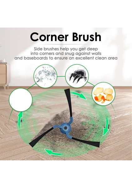 6 Adet Yedek Parçalar X10 Pro Omni / X9 Robot Süpürgeler Için Yan Fırça Süpürge Aksesuarları Yıkanabilir Kenar (Yurt Dışından) modelleri
