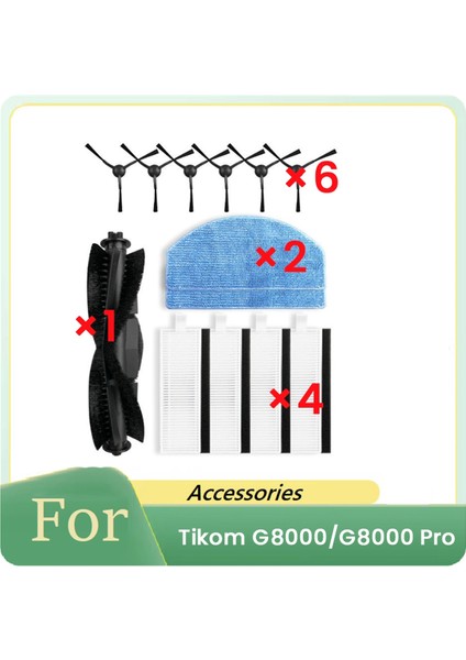 G8000/G8000 Pro Süpürme Robotu Aksesuarları Temizleyici Parçaları Yedek Ana Yan Fırça Toz Torbası Paspas Için 13 Adet (Yurt Dışından)