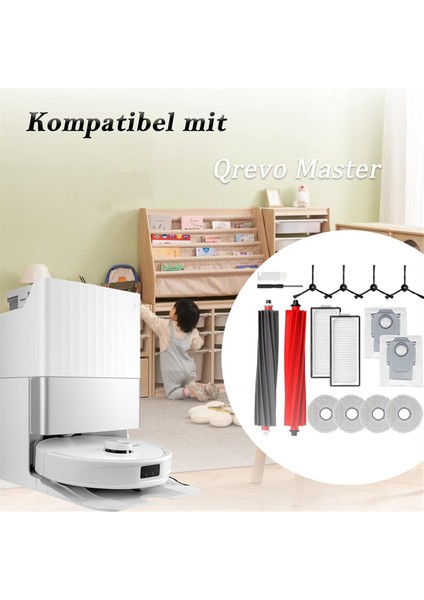 Qrevo Master Robot Süpürge Ana Yan Fırçalar Hepa Filtreler Paspas Bezi Toz Torbaları Yedek Parçaları (Yurt Dışından)
