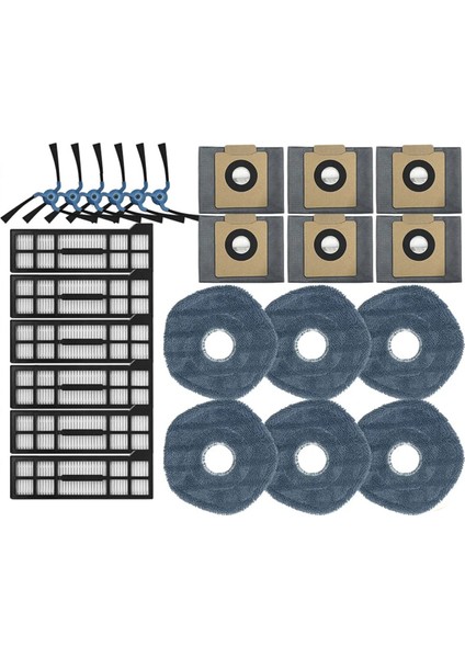 X10 Pro Omni Robot Süpürge Parçaları Ana Yan Fırça Paspas Bezi Hepa Filtre Toz Torbası Aksesuarları (Yurt Dışından)
