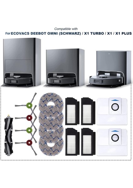 X1 Omni Turbo T10 T20 T20/T20 MAX/T20 Pro Robot Süpürge Ana Yan Fırça Filtresi Paspas Torbaları (Yurt Dışından)