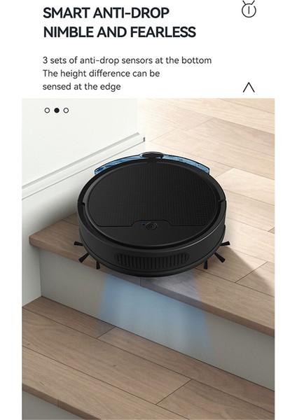 3'ü 1 Arada Akıllı Süpürme Robotu Ev Mini Süpürge ve Vakumlama Kablosuz Vakumlu Süpürge Robotları (Siyah) (Yurt Dışından)