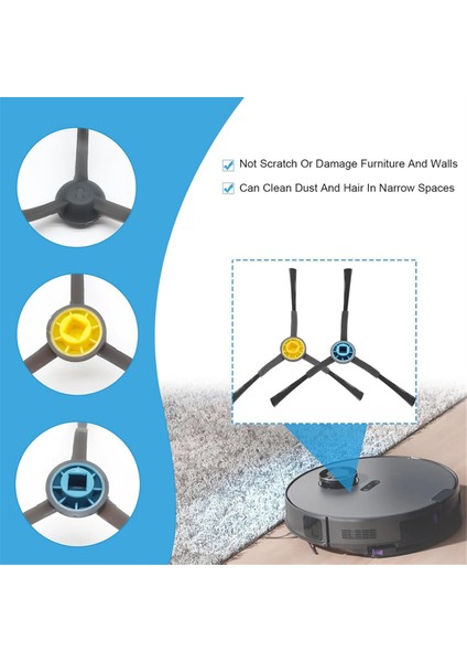 E10S NERE10S, M9, Obode A8 Plus Robot Süpürge Aksesuarları Ana Yan Fırça Filtreleri (Yurt Dışından)