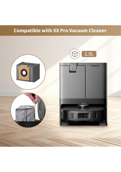 16 Paket Toz Torbası Temiz X8 Pro X10 Omni Robot Vakum Otomatik Boşaltma Istasyonu, 4 Katmanlı Yedek Aksesuar (Yurt Dışından)