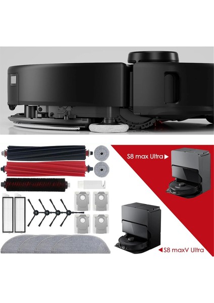 S8 Maxv Ultra Robot Süpürge Ana Yan Fırça Hepa Filtreler Paspas Bezi Toz Torbaları Yedek Parçaları (Yurt Dışından) modelleri