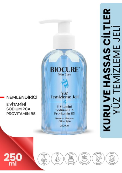 Yüz Temizleme Jeli Kuru Hassas Ciltler Için Derinlemesine Temizleyici 250ML