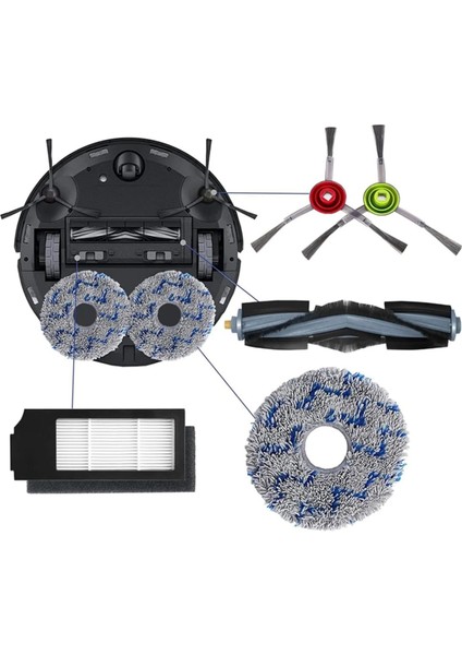 Ana Yan Fırça Filtre Pedleri X1, Omnı T10 Turbo Vakum Yedek Temizleme Kitlerine Uygundur (Yurt Dışından) fırsatları