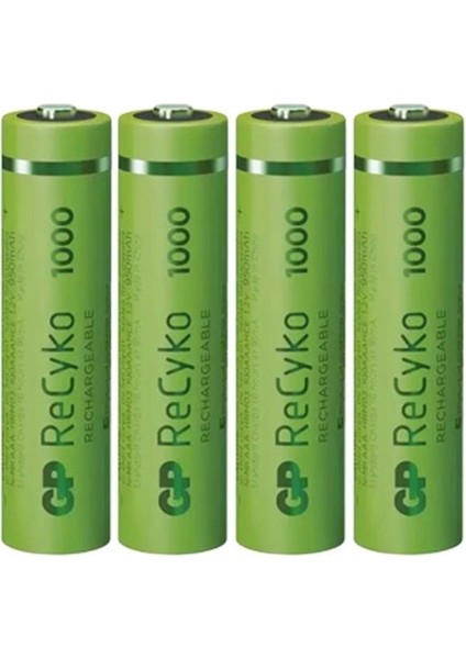 Aaa 950 Mah Şarjlı Ince Kalem Pil 4'lü Paket GP100AAHCEMTR-4LÜ