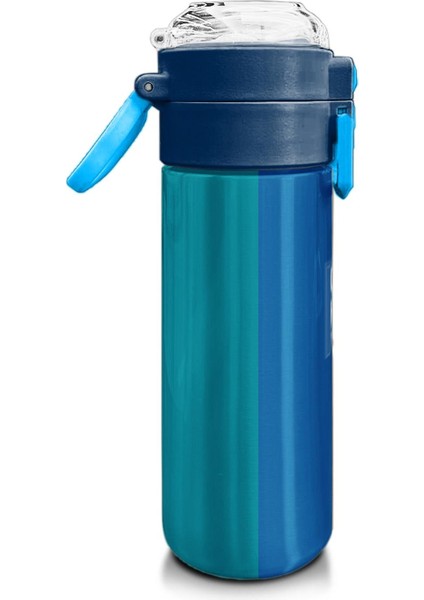 Kids Renkli Çizgili Desenli Pipetli ve Direkt Içim Çelik Termos 500 ml 31879 fiyatları