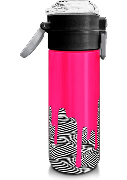 Kids Pembe Siyah Beyazdesenli Pipetli ve Direkt Içim Çelik Termos 500 ml 31878 fiyatları