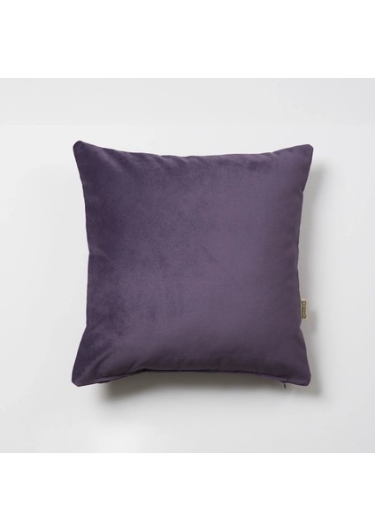 Mor Kadife Kırlent Kılıfı - Handmade - 45 x 45 cm Koltuk Yastığı