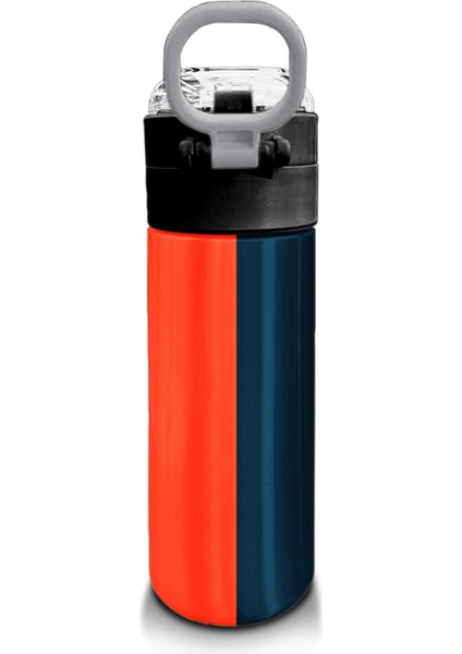 Kids Lacivert Turuncu Çizgili Pipetli ve Direkt Içim Çelik Termos 500 ml 31998 modelleri