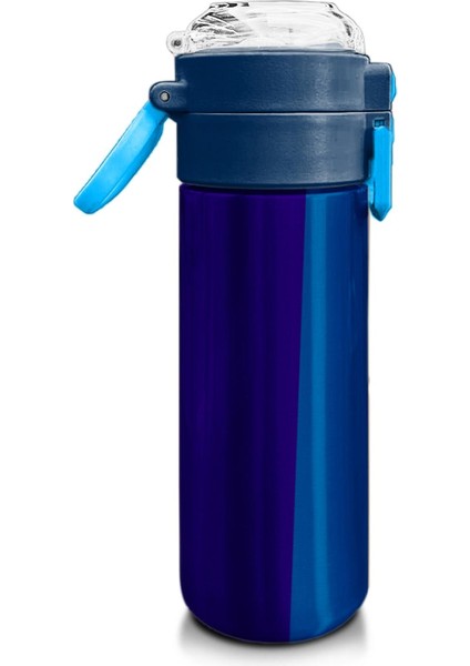 Kids Lacivert Mavi Çizgili Pipetli ve Direkt Içim Çelik Termos 500 ml 31997 fiyatları