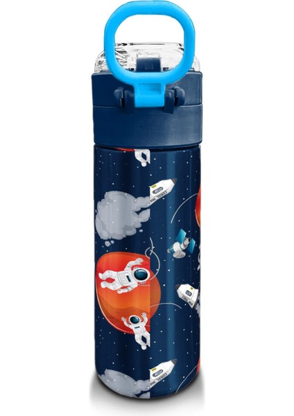 Kids Lacivert Mavi Astronot Desenli Pipetli ve Direkt Içim Çelik Termos 500 ml 31999 modelleri