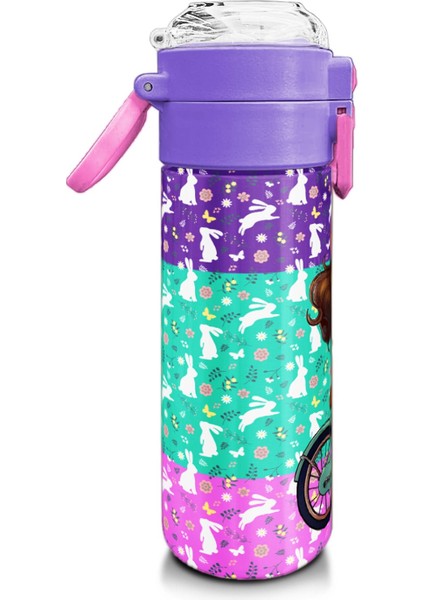 Kids Mor Pembe Bisikletli Kız Desenli Pipetli ve Direkt Içim Çelik Termos 500 ml 31797 fiyatları