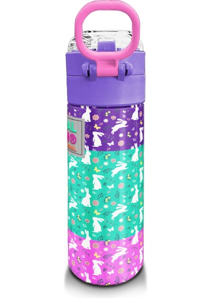 Kids Mor Pembe Bisikletli Kız Desenli Pipetli ve Direkt Içim Çelik Termos 500 ml 31797 modelleri