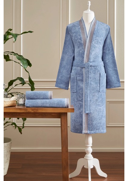 Colorado Maskülen Kimono Bornoz Xl - Açık Mavi