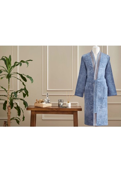 Colorado Maskülen Kimono Bornoz Xl - Açık Mavi