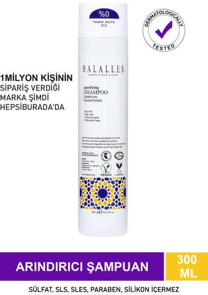 Arındırıcı Yağlı Saçlar İçin Şampuan Sülfatsız & Vegan Formül 300 ml