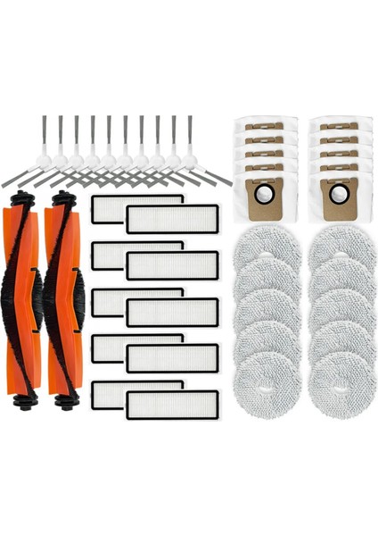 X20 Plus X20+ Robot Süpürge Parçaları Mian Yan Fırça Hepa Filtre Paspas Bezleri Toz Torbası Aksesuarları (Yurt Dışından)