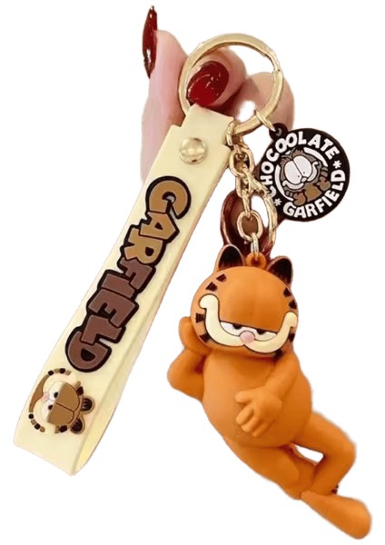 Miniso Anime Kawaii Garfield Kedi Kolye Anahtarlık Karikatür Araba Anahtarlık Anahtarlık Telefon Çanta Süs Anahtarlık Bebek Model Çocuk Hediyeleri (Yurt Dışından)
