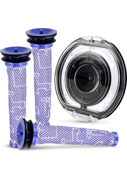 Toz Haznesi Kapağı + 3 Ön Filtre V6 Elektrikli Süpürge DC44 DC58 DC59 DC62 DC72 DC74 Toplayıcı Için Yedek (Yurt Dışından)