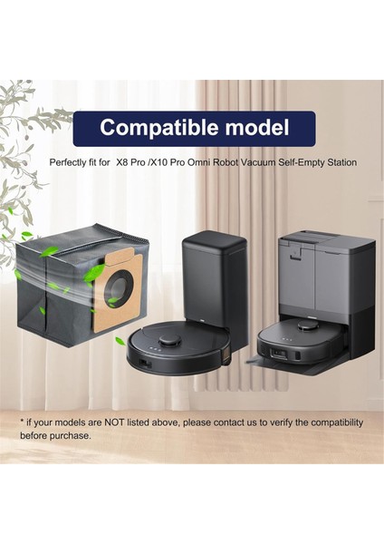 14 Paket Toz Torbası Temiz X8/x8 PRO/X10 Pro Omni Robot Vakum Otomatik Boşaltma Istasyonu, Aksesuarlar Parçalar (Yurt Dışından) modelleri