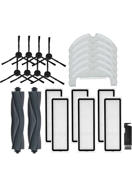 D10S Plus / RLS6AD Robot Süpürge Ana Yan Fırçalar Hepa Filtre Paspas Bezi Aksesuar Seti Için 21 Adet (Yurt Dışından)