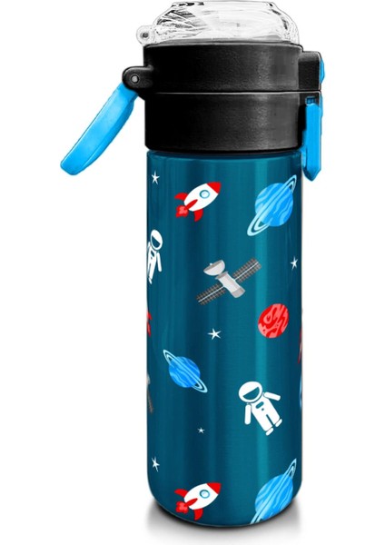 Kids Çivit Kırmızı Uzay Desenli Pipetli ve Direkt Içim Çelik Termos 500 ml 31908 fiyatları