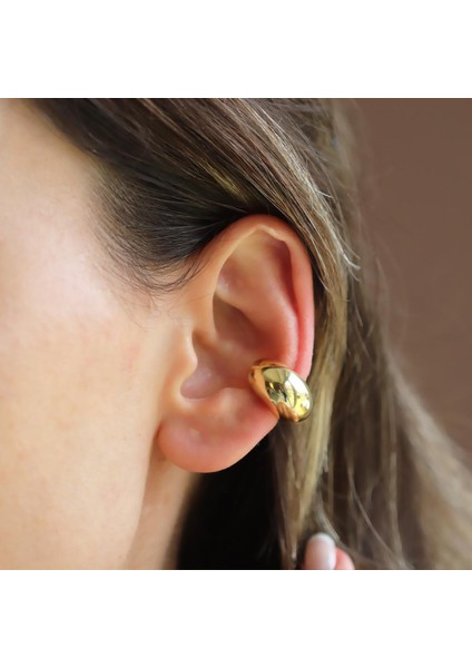 Bombeli Cuff Gümüş Küpe
