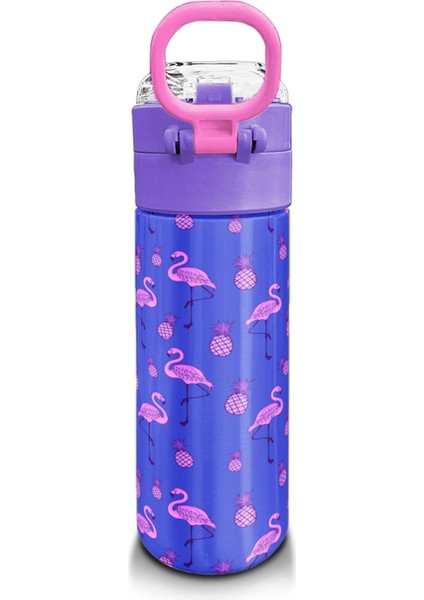 Kids Lavanta Pembe Flamingo Desenli Pipetli ve Direkt Içim Çelik Termos 500 ml 31905 modelleri