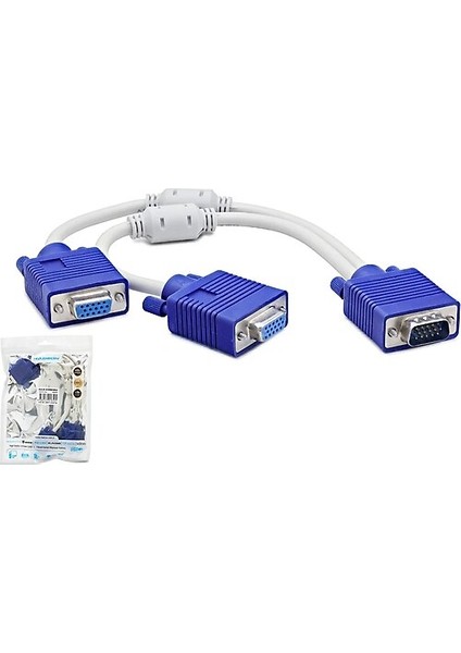 HDX7753 VGA (M) To 2VGA (2f) Y Kablo Beyaz 30CM
