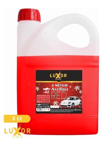 Kimya 4 Mevsim -42°C Kırmızı Antifriz 3 Lt [YENİ ÜRETİM ]