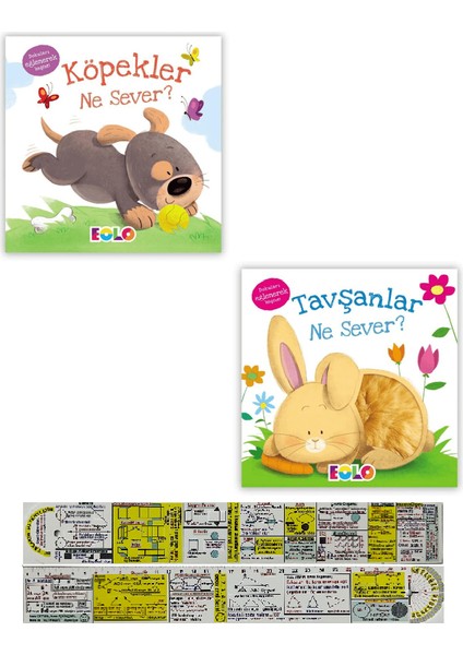 Köpekler Ne Sever / Tavşanlar Ne Sever Dokun / Hisset Kitaplar Seti (Matematik Öğreten Cetvel)