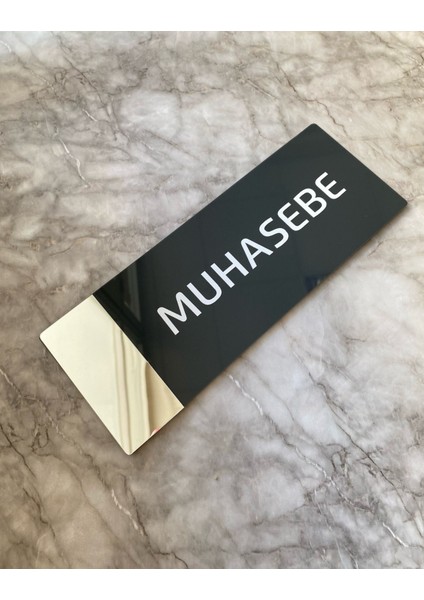 Aynalı Klasik Seri Muhasebe Kapı Isimliği