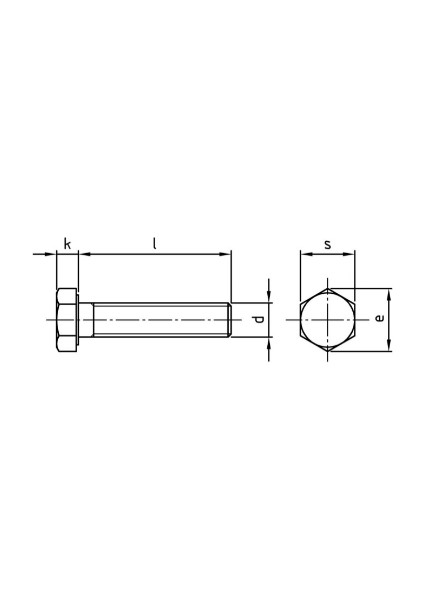 - Paslanmaz Altıköşe Civata M16X100 mm - 10 Adet