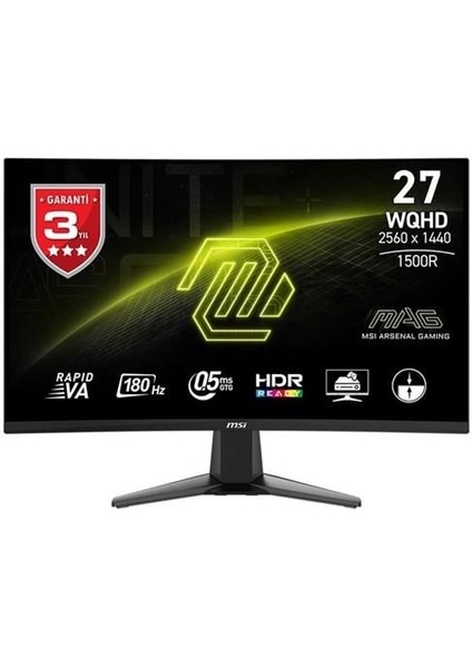 Msı 27" Va Mag 27CQ6F 1ms 180HZ Hdmı-Dp Kavıslı Gamıng Monitör 2560X1440