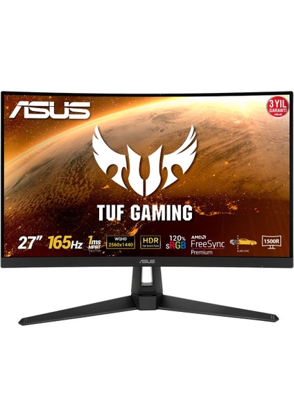 27 Asus VG27WQ1B Wqhd IPS 165Hz 1ms HDMI Dp Gamıng