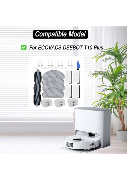 T10 Plus Robot Süpürge Ana Yan Fırça Hepa Filtreler Paspas Bezi Toz Torbaları Yedek Parçaları (Yurt Dışından)