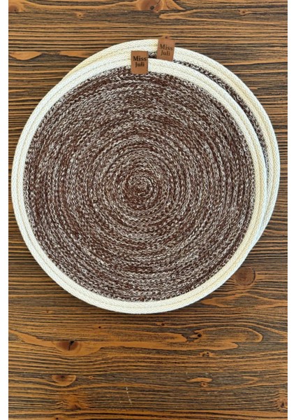 6'lı Supla Amerikan Servis Tabak Altlığı 31 Cm+1 Adet Ekmeklik Sepet 18 cm