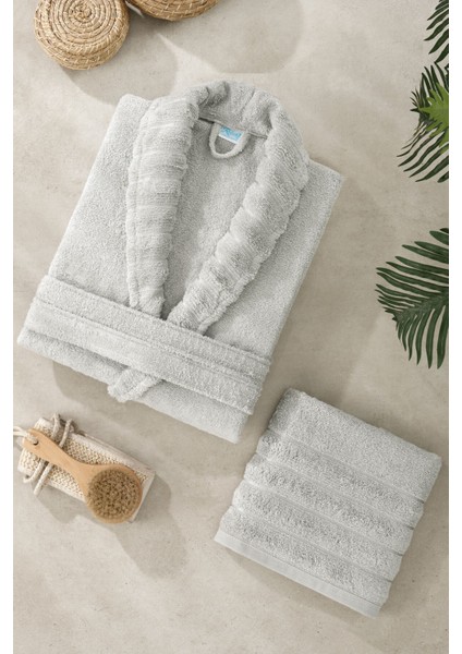 Soft Elegance Banyo Tek Kişilik Bornoz Takımı Pamuklu