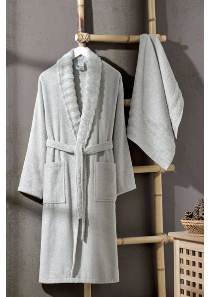 Soft Elegance Banyo Tek Kişilik Bornoz Takımı Pamuklu