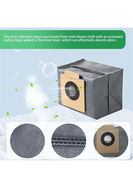 X10 Pro Omni Elektrikli Süpürge Yedek Parçası Ana Yan Fırça Hepa Filtre Paspas Bezi Toz Torbaları (Yurt Dışından)